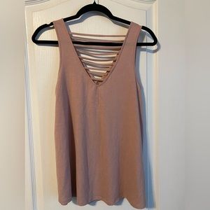 Dusty rose lace tank top
